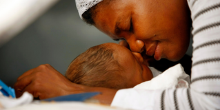 woman with baby